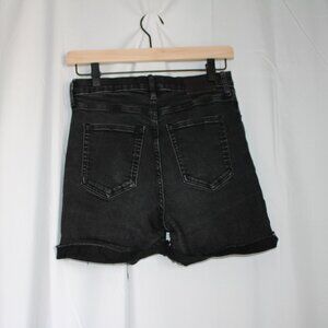 Everlane High Rise Jean Cropped SHORTS Mimic The Denim Short Black Wash ALTERED